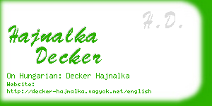 hajnalka decker business card